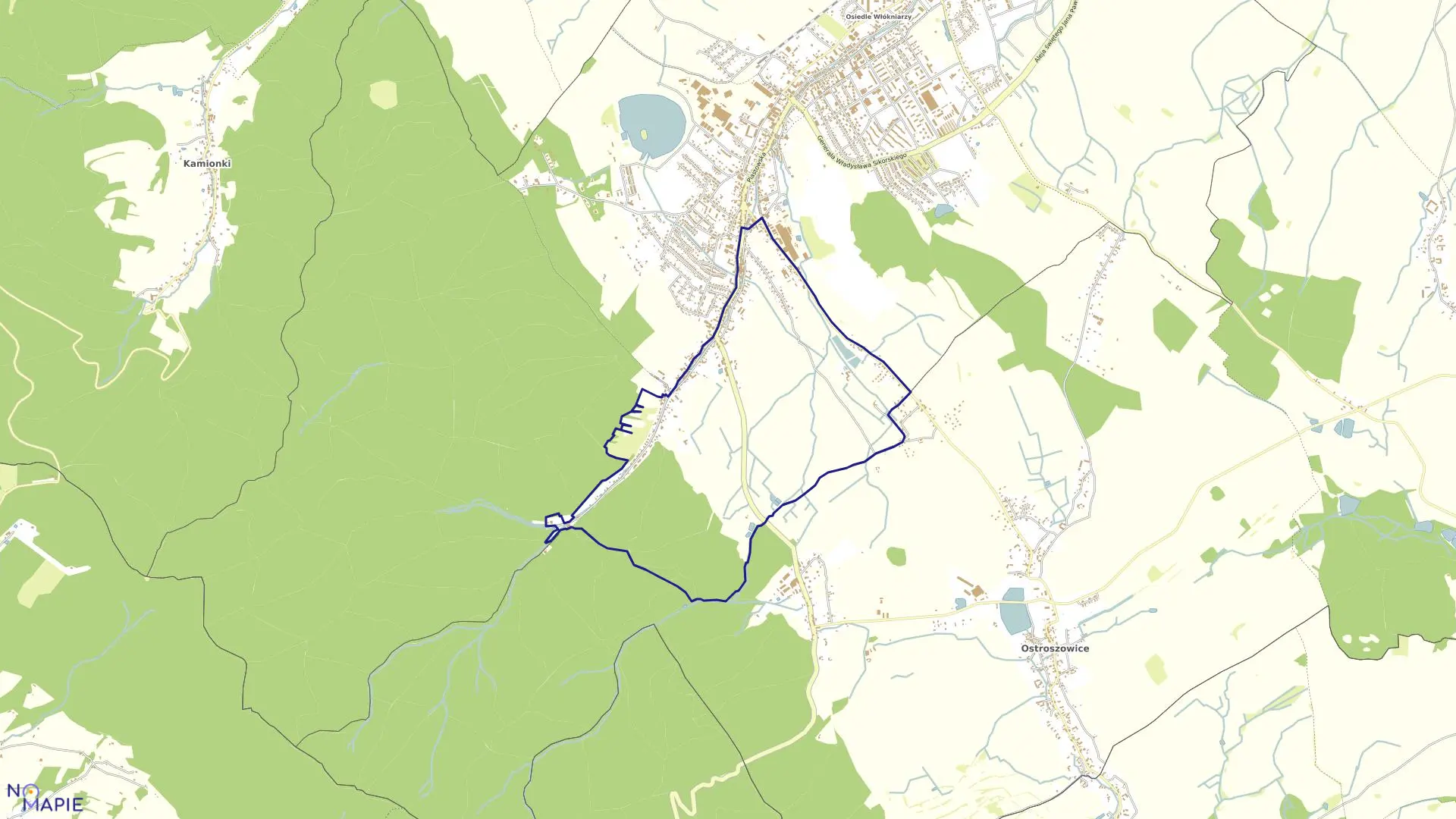 Mapa obrębu NOWA BIELAWA w mieście Bielawa